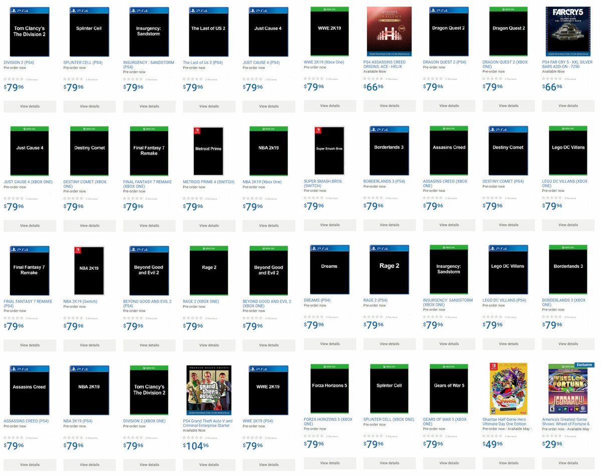 Walmart Canada Leaks A Bunch Of New Video Game Titles Ahead Of E3 - FBTB